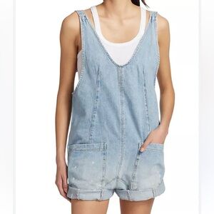 We The Free Light Blue Denim Romper
